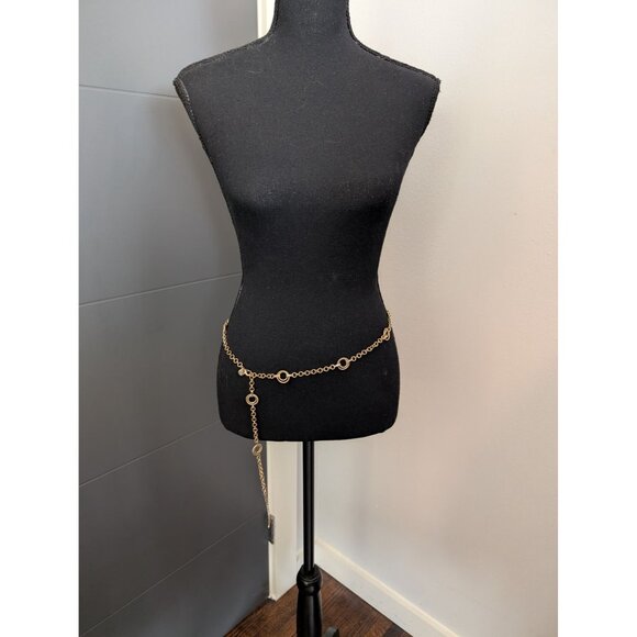 y2k Liz Claiborne Gold Tone Chain Belt - L/XL - Picture 1 of 5